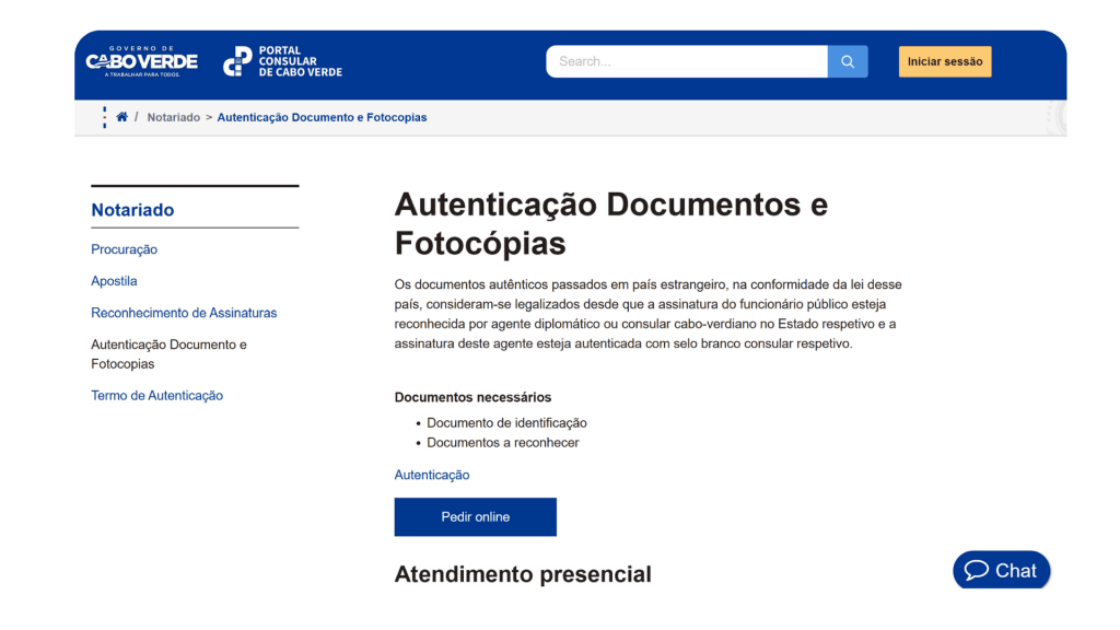 Portal Consular e Cabo Verde