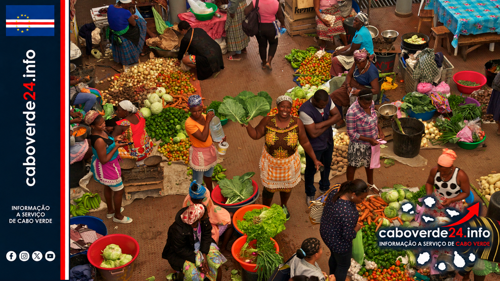 Atividade no mercado de Assomada em fotografia de arquivo de 28 de fevereiro de 2018. A imagem ilustra o comércio local; não mostra o anúncio BADEA–iiB.