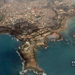 Vista aérea de arquivo da Praia, fotografada em setembro de 2007. A imagem ilustra o contexto urbano e costeiro da capital; não mostra a produção do índice.