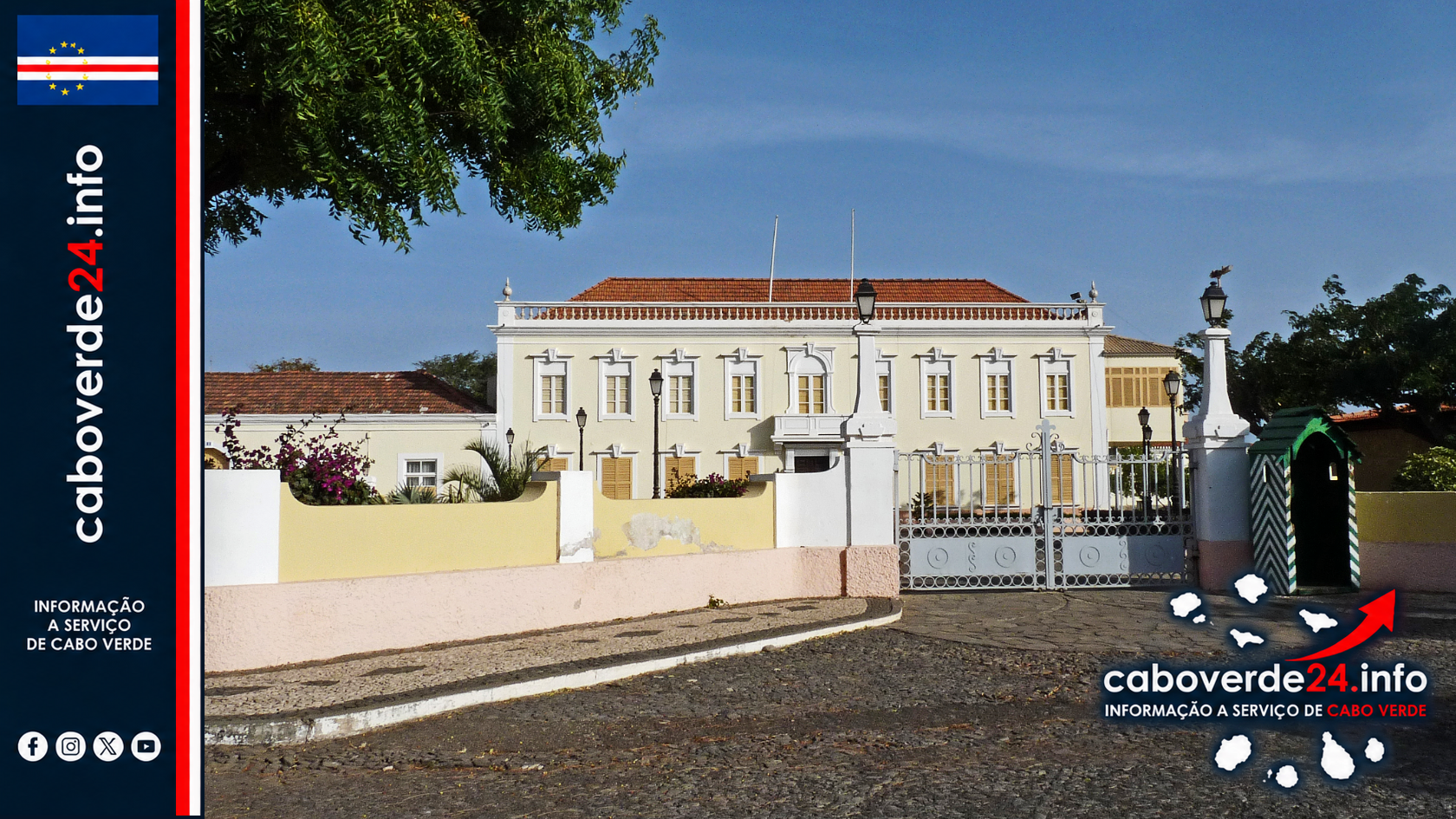 Palácio da Presidência, na Praia — fotografia de arquivo de 2012.