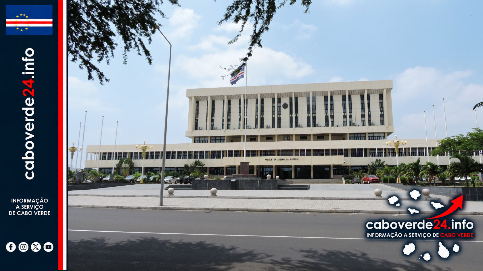 Assembleia Nacional, na Praia, numa fotografia de arquivo. A imagem ilustra o enquadramento institucional do Orçamento do Estado; não mostra a análise do CFP.