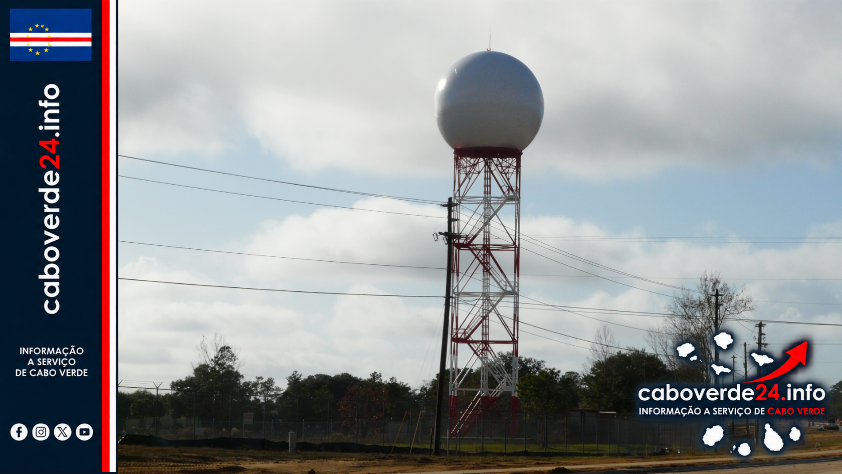 Arquivo — radar meteorológico NEXRAD operado pelo Serviço Nacional de Meteorologia dos Estados Unidos no Aeroporto Internacional de Tallahassee, Florida, em 29 de dezembro de 2024. Imagem ilustrativa; não documenta os 35 países analisados pela OMM nem Cabo Verde.