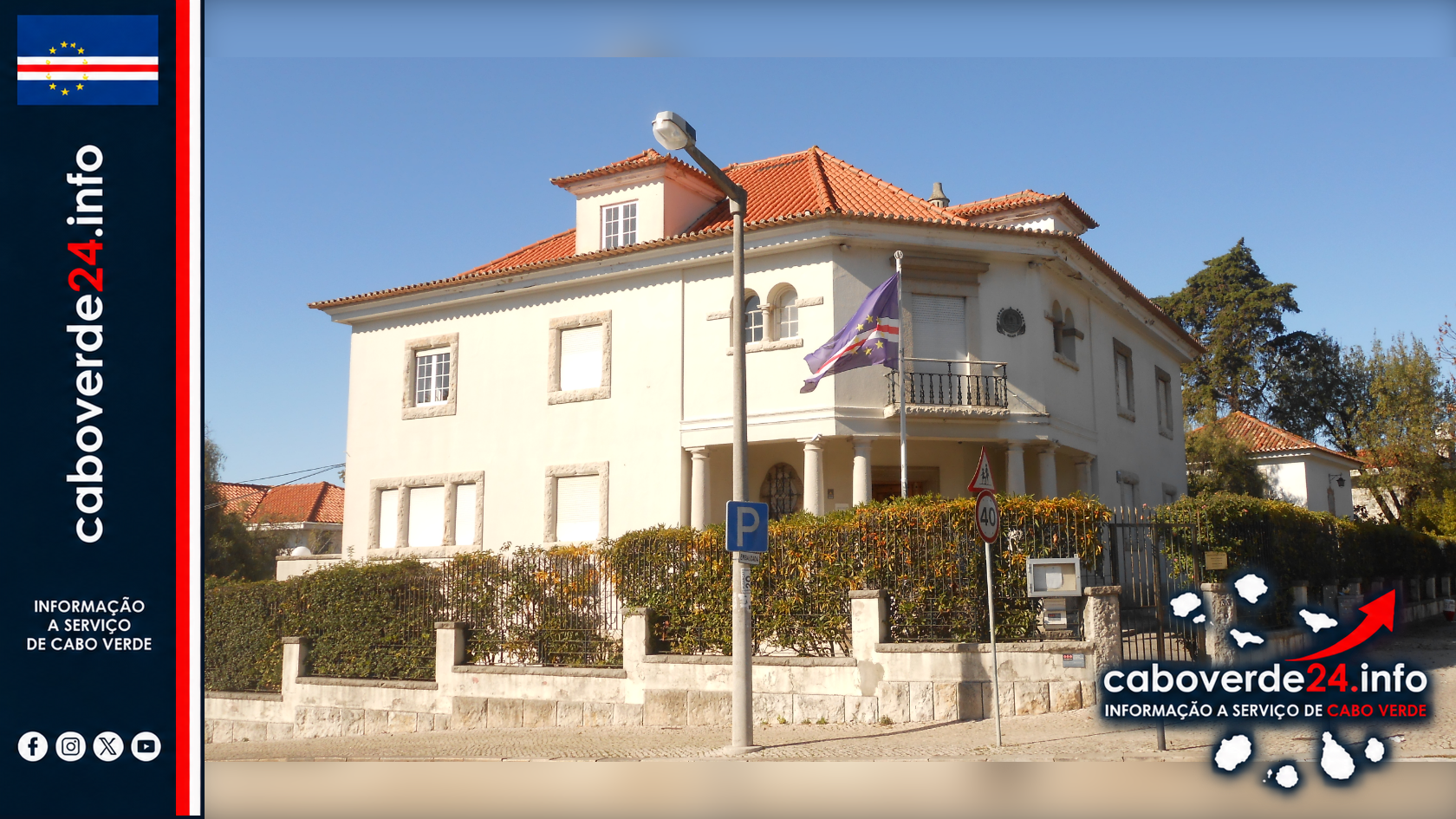 Sede da Embaixada de Cabo Verde na Avenida do Restelo, Lisboa, em 2017.