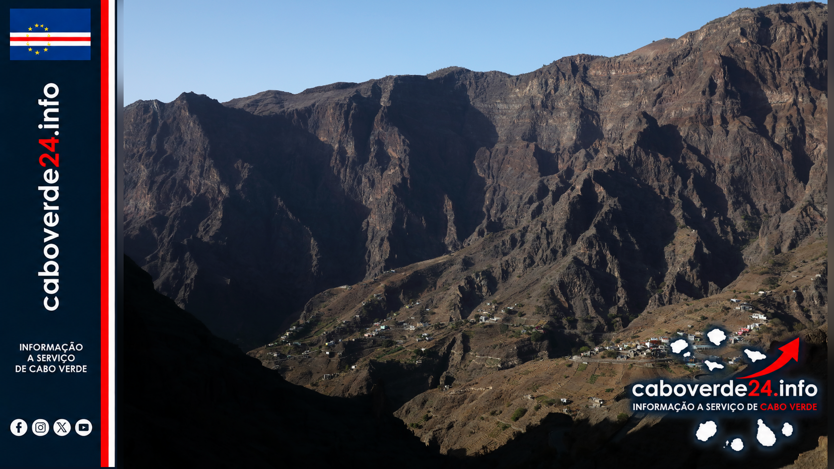 Alto Mira, no município do Porto Novo, Santo Antão. Fotografia de arquivo de 26 de maio de 2022; não documenta os estragos nem a reabertura dos acessos em outubro de 2026.