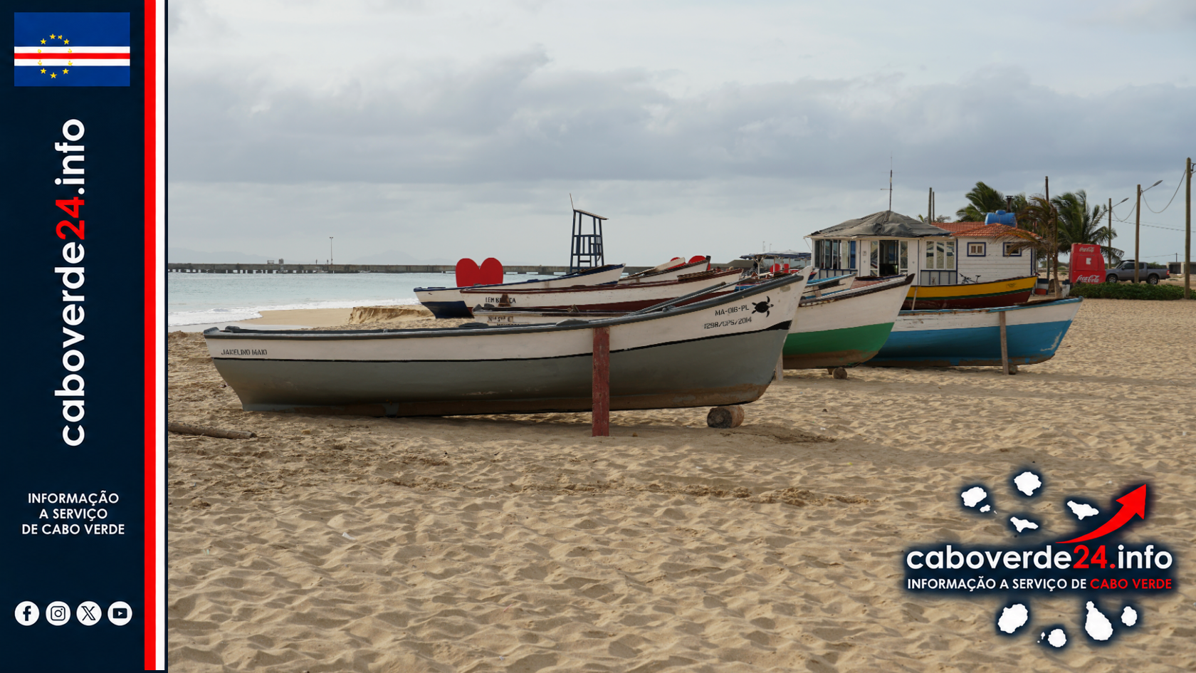 Praia da ilha do Maio, em fotografia de arquivo de 2019.