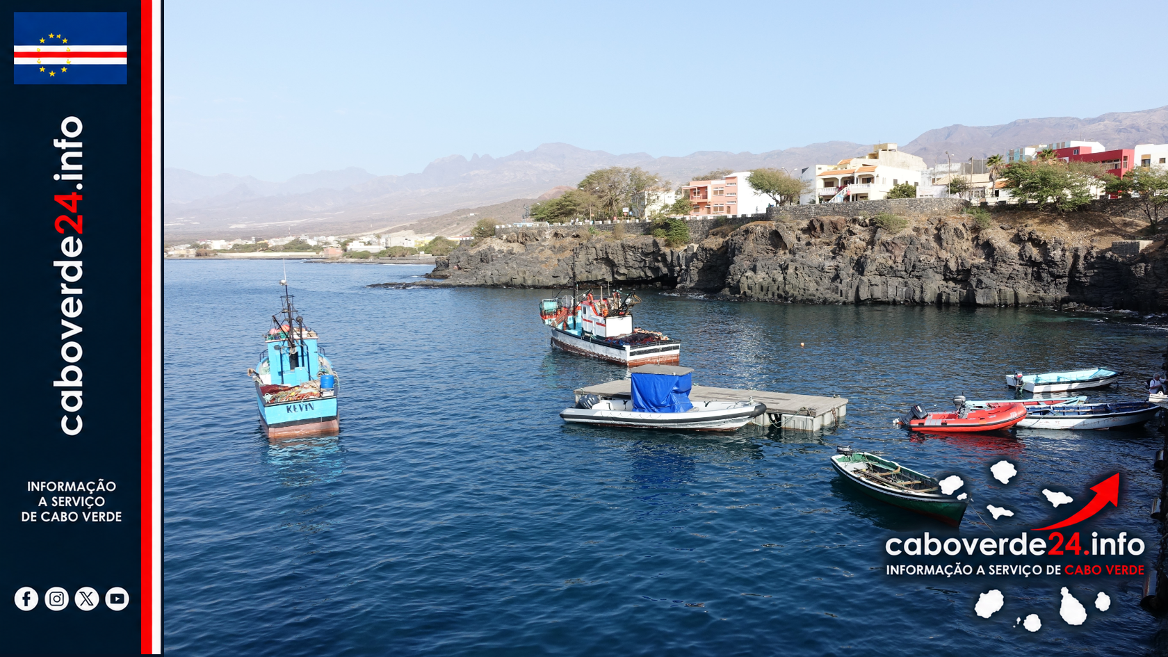 Porto Novo, Santo Antão, concelho de origem de Gilson Alves e local da apresentação noticiada pela TCV — fotografia de arquivo de março de 2016.