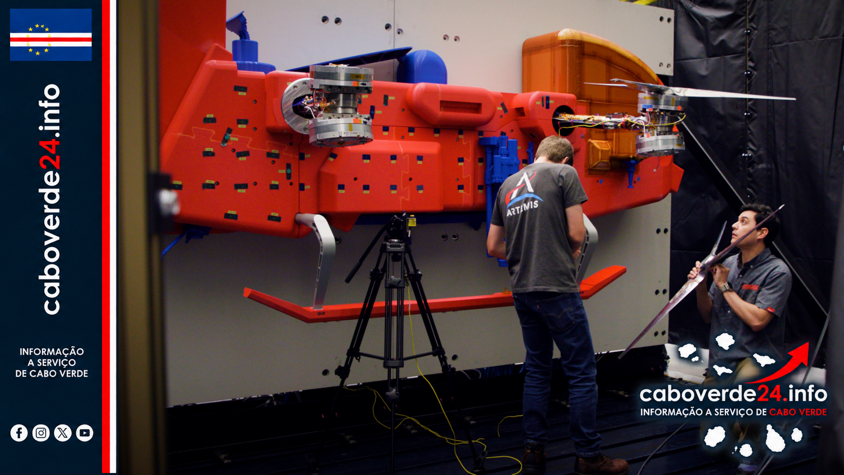 Imagem de arquivo — engenheiros instalam um rotor no modelo de testes da Dragonfly no túnel Transonic Dynamics da NASA, em fotografia publicada em janeiro de 2026. A imagem não mostra o lançamento da campanha.