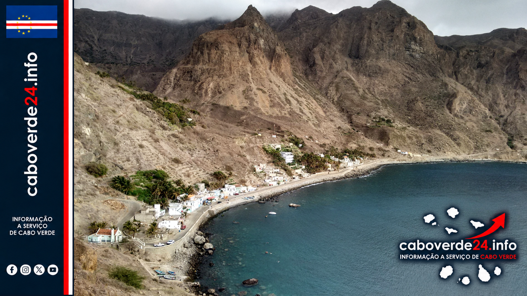 Baía de Fajã d’Água, na ilha Brava, em fotografia de arquivo; a imagem ilustra a ilha evocada no livro e não regista o lançamento realizado na Praia.