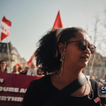 Ana Correia da Veiga na marcha feminista de março de 2026.