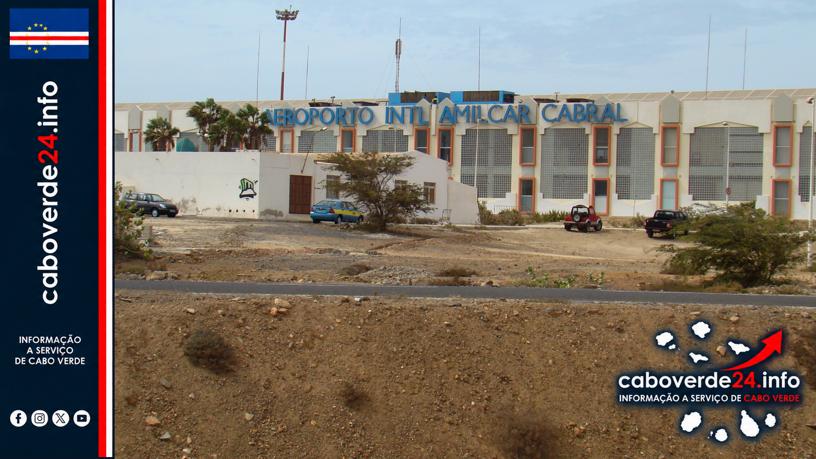 Arquivo — terminal do Aeroporto Internacional Amílcar Cabral, na ilha do Sal, fotografado em janeiro de 2008. A imagem não mostra a operação policial de 29 de outubro de 2026.