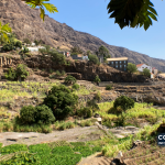 Campos agrícolas em socalcos no Tarrafal de Monte Trigo, Santo Antão, em fotografia de arquivo; a imagem ilustra a agricultura da ilha e não mostra as obras de Zurinca.