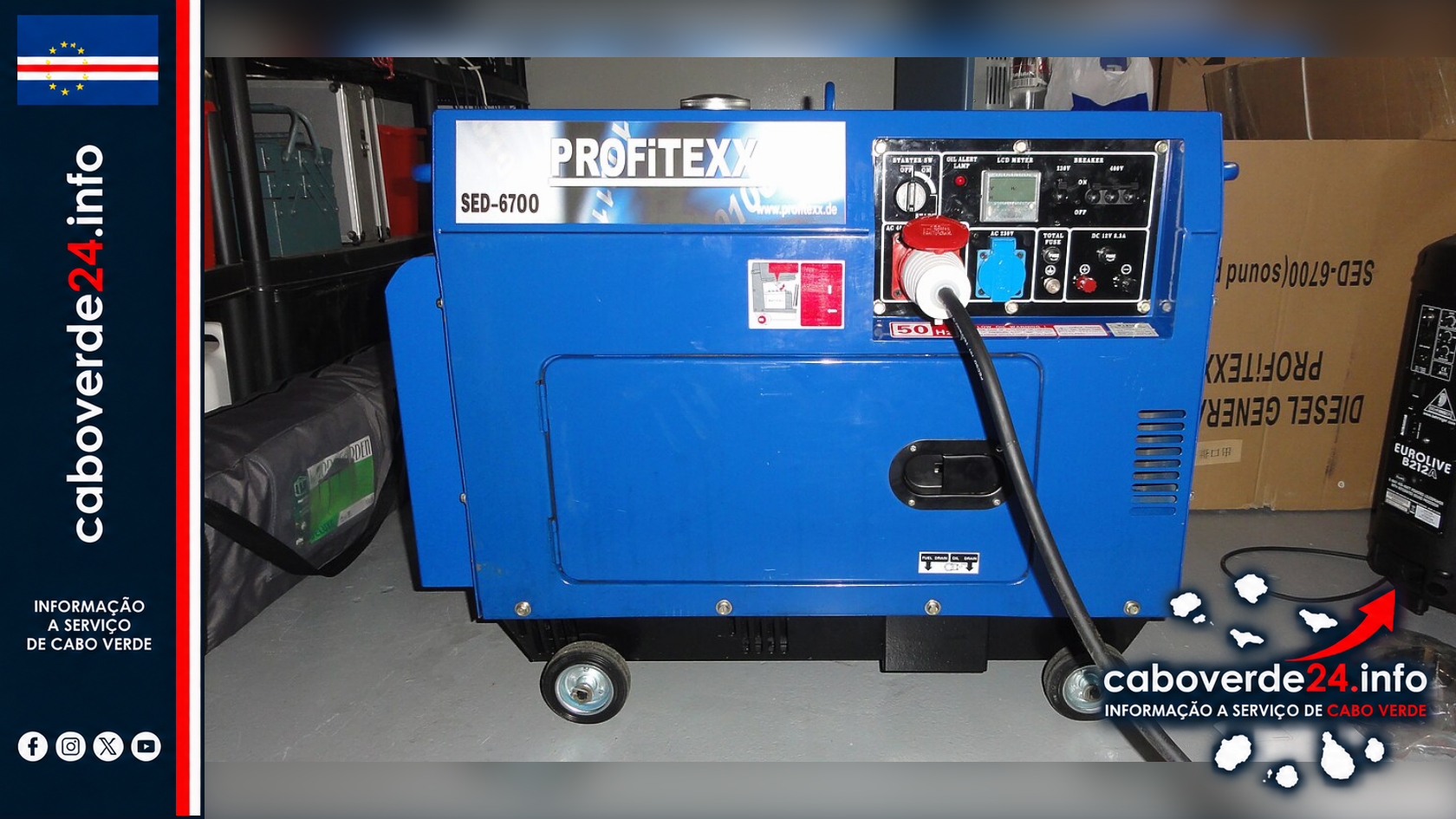 Gerador diesel de 6000 kVA, em fotografia de arquivo ilustrativa; a imagem não representa o equipamento afetado em Santo Antão.