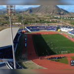 Estádio Nacional de Cabo Verde, na Praia, em fotografia aérea de arquivo de 12 de outubro de 2025, usada como imagem contextual do futebol nacional. A imagem não mostra o treino atual da seleção Sub-15.